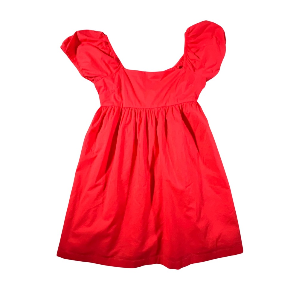 Abound Babydoll Dress Womens Small Red‎ Puff Sleeve Square Neck Cotton Mini